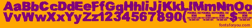 MuddytractordemoKcfonts Font – Purple Fonts on Orange Background