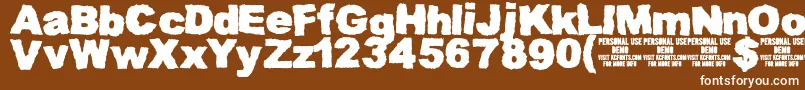 MuddytractordemoKcfonts Font – White Fonts on Brown Background