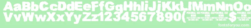 MuddytractordemoKcfonts Font – White Fonts on Green Background