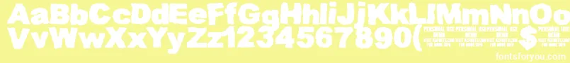 fuente MuddytractordemoKcfonts – Fuentes Blancas Sobre Fondo Amarillo
