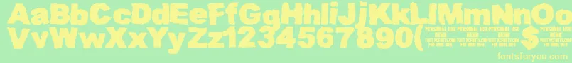 MuddytractordemoKcfonts Font – Yellow Fonts on Green Background