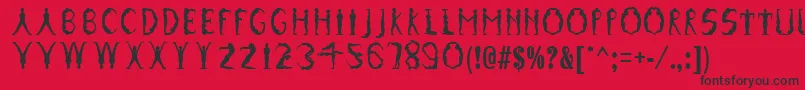 Шрифт GymnasticsRegular – чёрные шрифты на красном фоне