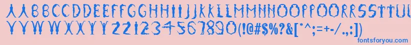 GymnasticsRegular Font – Blue Fonts on Pink Background