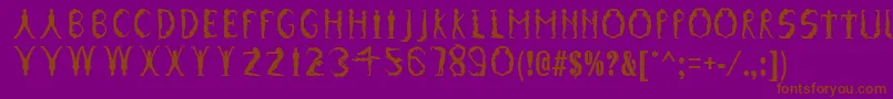 GymnasticsRegular Font – Brown Fonts on Purple Background