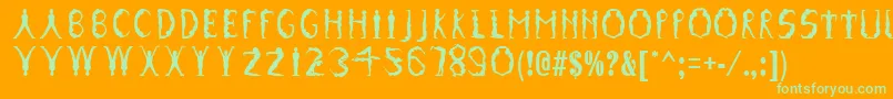 GymnasticsRegular Font – Green Fonts on Orange Background