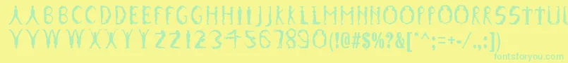GymnasticsRegular Font – Green Fonts on Yellow Background