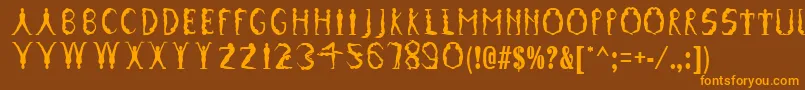 GymnasticsRegular Font – Orange Fonts on Brown Background