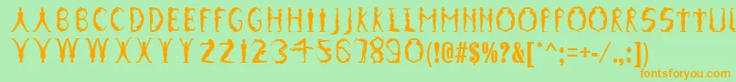 GymnasticsRegular Font – Orange Fonts on Green Background