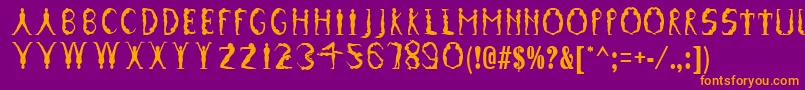 GymnasticsRegular Font – Orange Fonts on Purple Background
