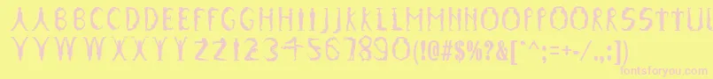 GymnasticsRegular Font – Pink Fonts on Yellow Background