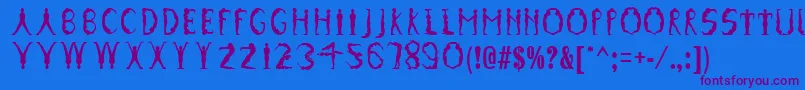 GymnasticsRegular Font – Purple Fonts on Blue Background