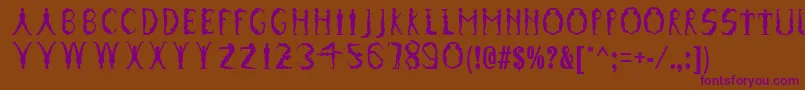 GymnasticsRegular Font – Purple Fonts on Brown Background