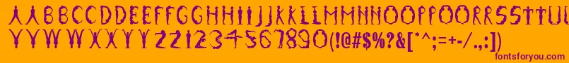 GymnasticsRegular Font – Purple Fonts on Orange Background