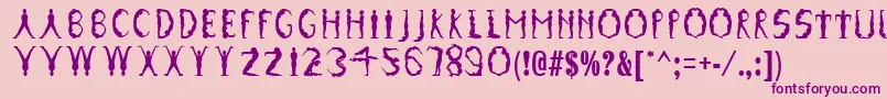 GymnasticsRegular-Schriftart – Violette Schriften auf rosa Hintergrund
