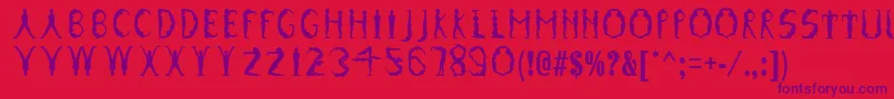 GymnasticsRegular Font – Purple Fonts on Red Background