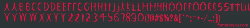 GymnasticsRegular Font – Red Fonts on Black Background