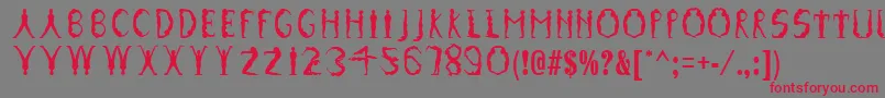 GymnasticsRegular Font – Red Fonts on Gray Background