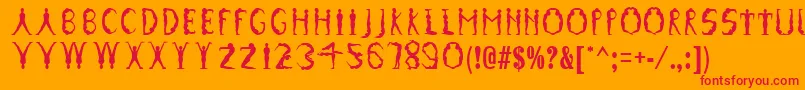 フォントGymnasticsRegular – オレンジの背景に赤い文字