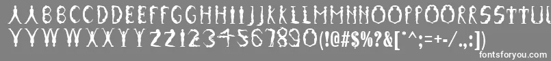 Шрифт GymnasticsRegular – белые шрифты на сером фоне