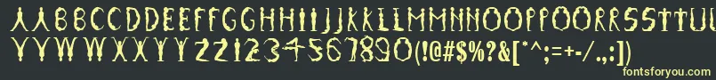 GymnasticsRegular Font – Yellow Fonts on Black Background