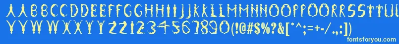 GymnasticsRegular Font – Yellow Fonts on Blue Background