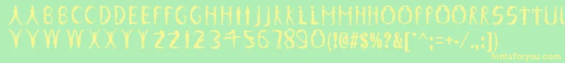 GymnasticsRegular Font – Yellow Fonts on Green Background