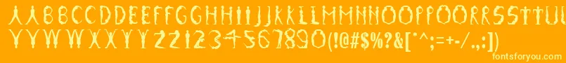 GymnasticsRegular Font – Yellow Fonts on Orange Background