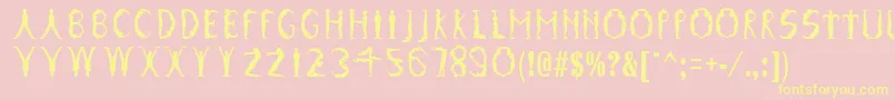 GymnasticsRegular Font – Yellow Fonts on Pink Background