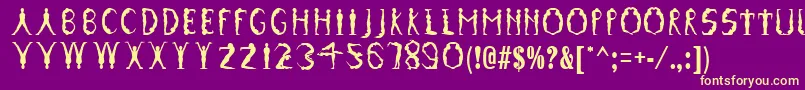 GymnasticsRegular Font – Yellow Fonts on Purple Background
