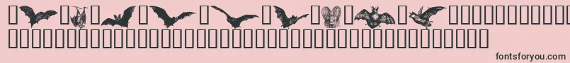 Batbats ffy-Schriftart – Schwarze Schriften auf rosa Hintergrund