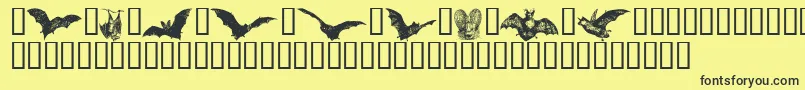 Batbats ffy Font – Black Fonts on Yellow Background