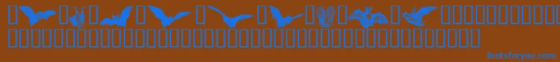 Batbats ffy Font – Blue Fonts on Brown Background