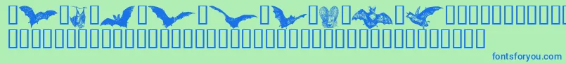 Batbats ffy Font – Blue Fonts on Green Background