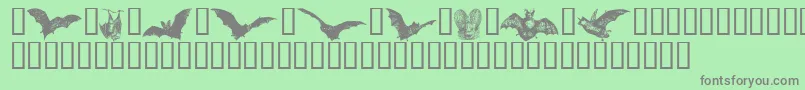 フォントBatbats ffy – 緑の背景に灰色の文字