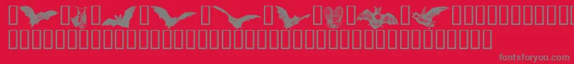フォントBatbats ffy – 赤い背景に灰色の文字