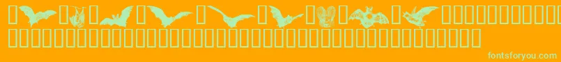Batbats ffy Font – Green Fonts on Orange Background