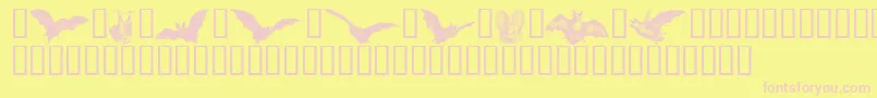 Batbats ffy Font – Pink Fonts on Yellow Background