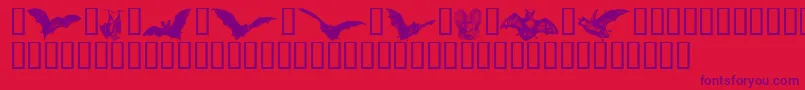 Batbats ffy Font – Purple Fonts on Red Background