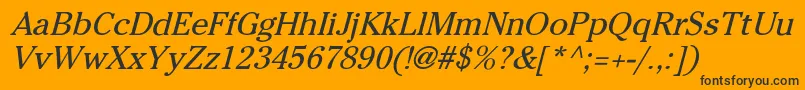 CheltenhamNormalItalic Font – Black Fonts on Orange Background