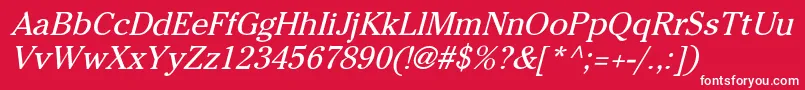 CheltenhamNormalItalic Font – White Fonts on Red Background