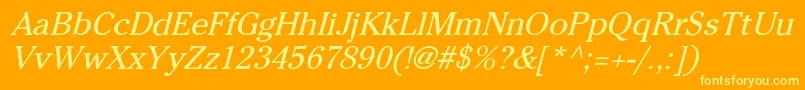 Police CheltenhamNormalItalic – polices jaunes sur fond orange