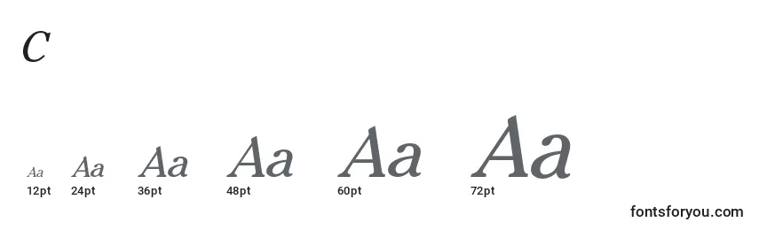Размеры шрифта CheltenhamNormalItalic