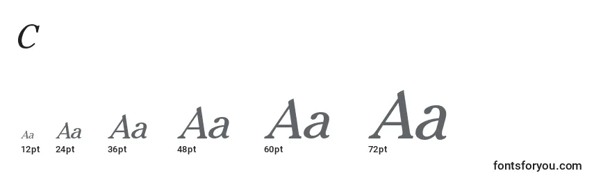 Tamaños de fuente CheltenhamNormalItalic