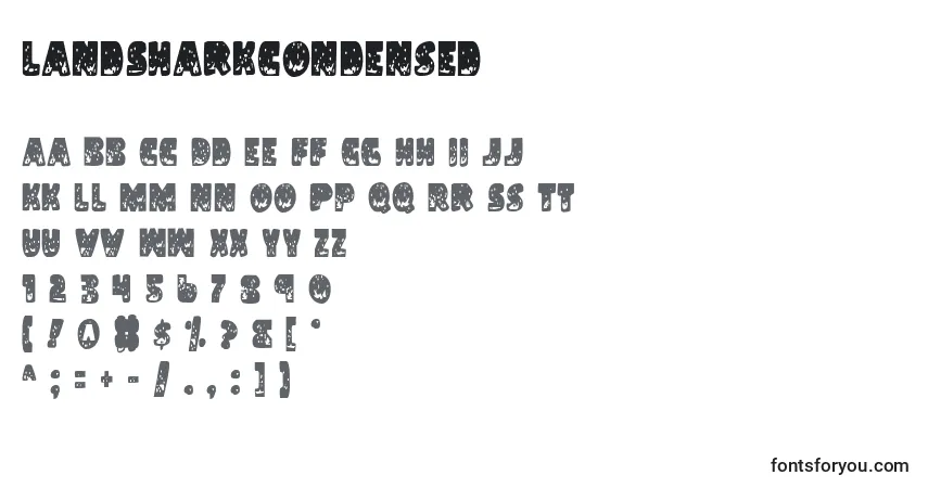 Шрифт LandSharkCondensed – алфавит, цифры, специальные символы