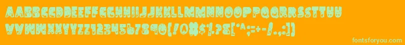 LandSharkCondensed Font – Green Fonts on Orange Background