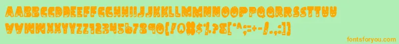 LandSharkCondensed Font – Orange Fonts on Green Background