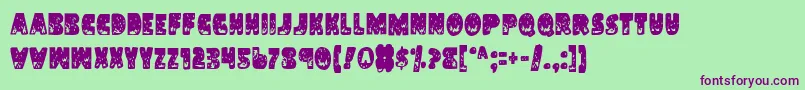 LandSharkCondensed Font – Purple Fonts on Green Background