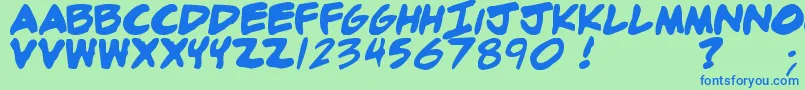 Adamb Font – Blue Fonts on Green Background