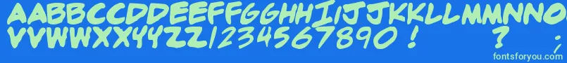 Adamb Font – Green Fonts on Blue Background