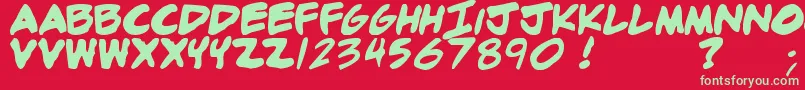 フォントAdamb – 赤い背景に緑の文字